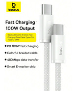 Baseus 100W MultiColor USB C Fast Charging Cable For iPhone 15 MacBook iPad - $10.27 CAD+