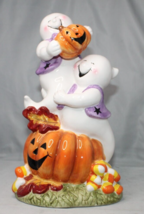 Signature Halloween Ghost Centerpiece Laughing Ghosts Smiling Jack O Lanterns - £22.93 GBP