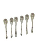 Set of 6 Collectors Porcelain Spoon Ornaments Floral Pink Roses Design 5... - £17.83 GBP