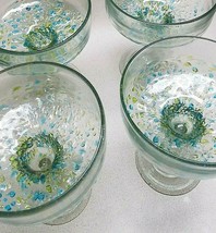 Hand Made Set 6 Rio Margarita Glasses Lime Blue Aquamarine Global Amici Recycled - £334.20 GBP
