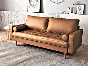 US Pride Furniture NS5453-L Caladeron Mid-Century Modern Loveseat in Fau... - $552.99
