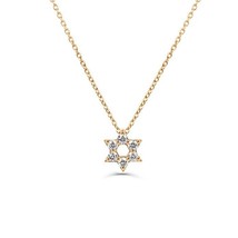 0.33CT Simulé Diamant Étoile de David Pendentif Collier 14K Plaqué or Rose - £59.87 GBP