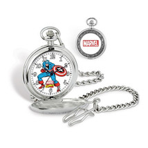 Marvel Captain America Pocket Watch with Chain - £34.45 GBP