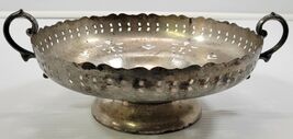 Z) C&amp;L Silver Electroplate EP on Copper Etched Pierced Bowl Plate with H... - $9.89