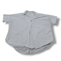 Madewell Top Size Medium Casual Blouse Collared Striped Shirt Short Sleeve Shirt - £23.52 GBP