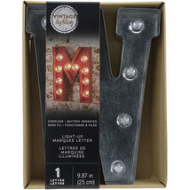 Metal Marquee Letter W Galvanized Silver 9.875 Inches - $57.99