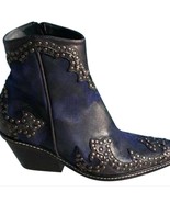 Donald Pliner Western Ocean Suede Crush Metallic Leather Boot Shoe $625 NWT - $341.92 CAD