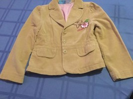 Size 7 Disney Lizzy Mc Guire jacket Girls tan corduroy long sleeve blazer  - £16.73 GBP
