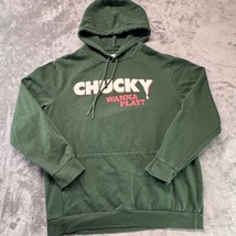 Chucky Hoodie Wanna Play Horror Movie Graphic Print Pullover Mens Size L - $29.99