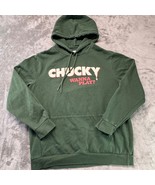 Chucky Hoodie Wanna Play Horror Movie Graphic Print Pullover Mens Size L - $41.01 CAD