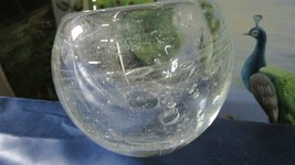DEEBLE Signed Clear Bubble Glass Bowl / Vase 5 X 6&quot; [aC] - £130.57 GBP
