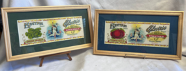 Electric Brand Tomatoes &amp; Garden Spinach NY Antiq Original Labels Framed... - $39.95