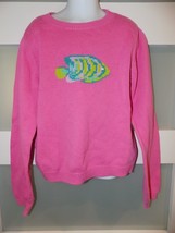 Lilly Pulitzer Fish Pink Pullover Sweater Size 10 Girl&#39;s White Label HTF... - £26.19 GBP