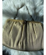 Vintage Gold Lame 1950s Evening Purse Cocktail Bag Clutch Gold Chain Poc... - $39.00