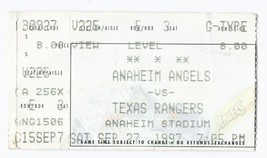 1997 Texas Rangers @ Anaheim Angels Ticket Stub September 27th Ivan Rodriquez HR - £7.46 GBP