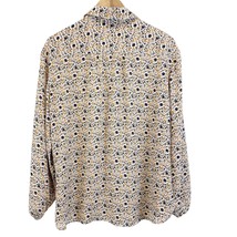 Max Studio Womens Crepe Long Sleeve Collared Blouse Shirt Floral Cottagecore L - £19.25 GBP