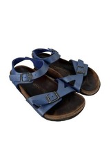 BIRKENSTOCK Big Girl Shoes RIO Sandals Kids Blue Buckle Size 32 / Sz 1-1... - $19.19