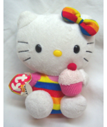 TY Beanie Babies Sanrio HELLO KITTY W/ CUPCAKE 5&quot; Plush STUFFED ANIMAL T... - $282.14 MXN