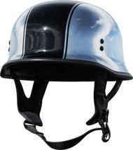 HIGHWAY 21 - 9mm German Beanie Helmet, Chrome/Black Striping, X-Large - £71.63 GBP