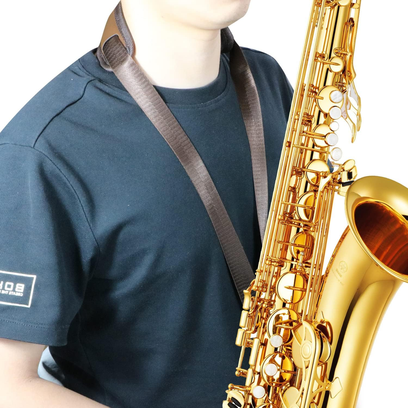 Saxophone Neck Strap Soft Sax Leather Strap Padded for Alto Sax Tenor Clarinet B Item image 5