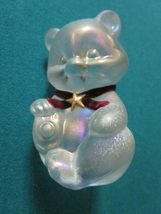 Compatible with Fenton Glass Birthday Bear Paperweight, Purple Heart/Gol... - $49.97