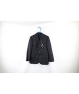 NOS Vtg 60s Mens 38R Wool Herringbone 3 Button Suit Coat Jacket Charcoal... - £139.76 GBP