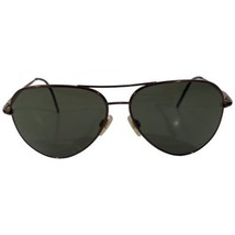 Serengeti 6826 Vintage Aviator Sunglasses Medium Brown Green Lenses Made Italy - £87.91 GBP