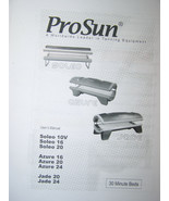 ProSun Tanning Bed User Manual Jade Soleo Azure 30 Minute Beds Pro Sun - €8,52 EUR