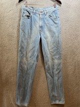 Vintage 90s Brittania Jeans Men&#39;s Sz 32x34 Blue Light Wash Out Denim Made USA - £14.14 GBP