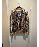 Adidas NWT Crew Animal Print Leopard Signature Oversized Sweatshirt Med ... - €47,02 EUR