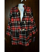 CHEROKEE Red Plaid Toggle Fashion Coat Girls Toddler SIZE 5T NWT - £12.32 GBP