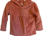 Carters Toddlers Size 2T Coral Pink Fleece 1/4 Button Jacket Coat Hooded - £6.72 GBP