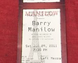 Barry Manilow Concert Ticket Jul 9 2011 Paris Theatre Las Vegas USED - $11.39