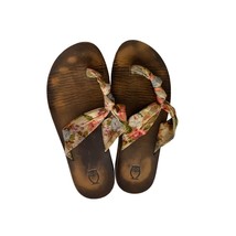 Target WOmens Size 7 Sandals Flip Flip Sandals Thongs Fabric Floral Strap - $10.88