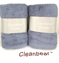 2PK Cleanbear Hand Towels Gray 100% Cotton - £10.00 GBP