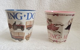Two Emma Bridgewater Plastic Cups Driving Dogs &amp; Dancing Mice Melamine - £12.54 GBP