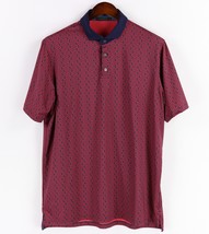 Greyson Golf Polo Shirt Mens Large Red Blue Geometric Stretch Casual Hot Shots - $37.39