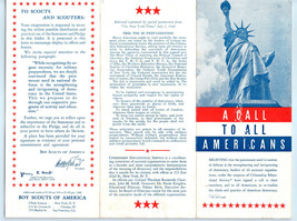 Boy Scouts Of America WWII Call To Americans Poster Brochure - £15.08 GBP