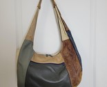VTG Hobo Shoulder Bag Purse Multicolor Leather Color Block Hand Made In ... - £31.13 GBP