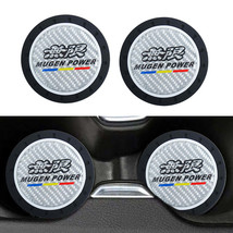 Brand New 2PCS Mugen Power Real Carbon Fiber Car Cup Holder Pad Water Cup Slot N - £11.77 GBP