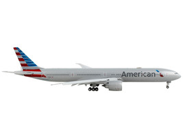 Boeing 777-300ER Commercial Aircraft with Flaps Down &quot;American Airlines&quot; Silver  - £68.57 GBP