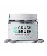 Crush &amp; Brush Toothpaste Tablets-Mint Charcoal GLASS JAR - 60g ~ 80 Tablets - £12.61 GBP