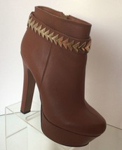 H by HALSTON Mollie Leather Platform Booties (Size 5 M) - £40.05 GBP