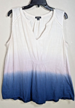 Lucky Brand Women Top Blue Ombre Sleeveless Knit Tank Size 1X - $14.99