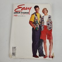 Vintage 1980s McCall's 7469 Sewing Pattern Teen Adult Vest Shirt Pants A S M L - $11.30