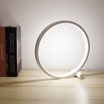 Nordic Round Led Touch Lamp, Dimmable Usb Bedside Lamp, Modern Circle Desk Light - £45.51 GBP