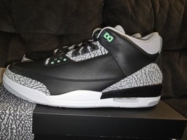 Air Jordan 3 Retro Green Glow Cement Men’s Size 17 Black Green Shoes CT8... - £236.55 GBP