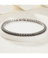 High Quality S.Steel 316 Double Clasps+Black/Blue AAAA Zircon Tennis Bra... - $22.90