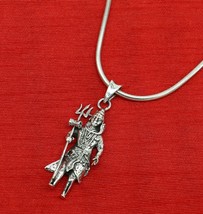 925sterling silver handmade lord Shiva idol with trident pendant jewelry... - £31.15 GBP
