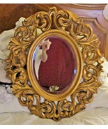NEW Ornate Baroque Carved Style Gold Framed Oval Bevelled Mirror 29.5&quot; Tall - $339.20 CAD